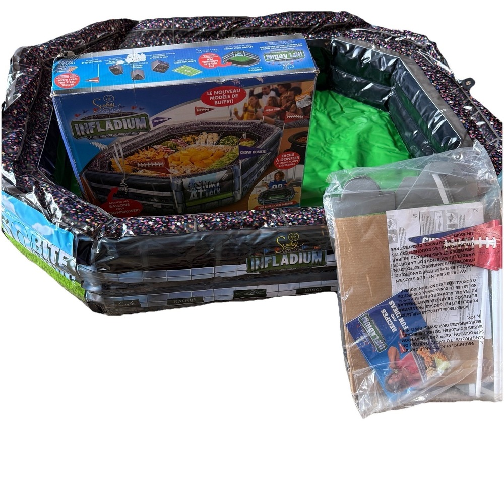Sunny Anderson‎ Infladium Inflatable Snack Stadium Football Party Bowl Open Box